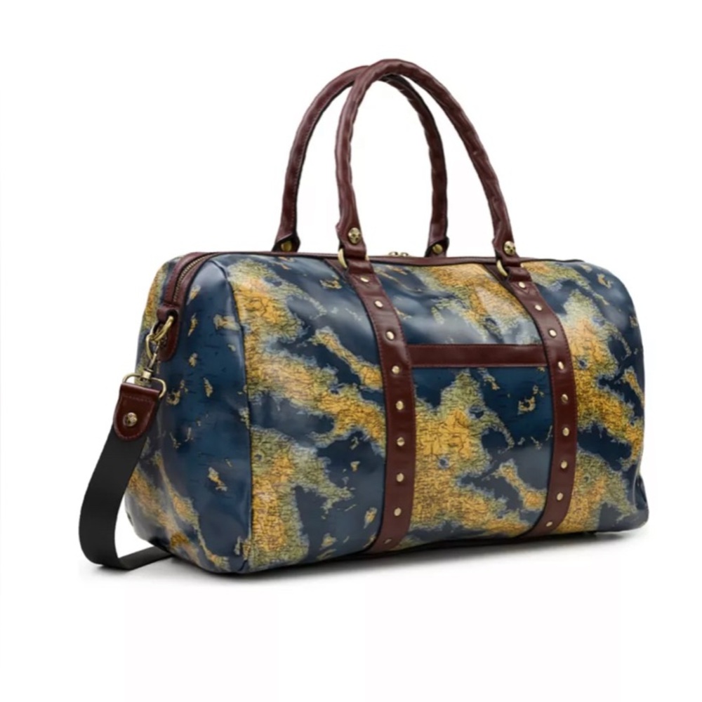 Patricia Nash Milano Weekender Duffel in Greek Map print - Picture 2 of 11